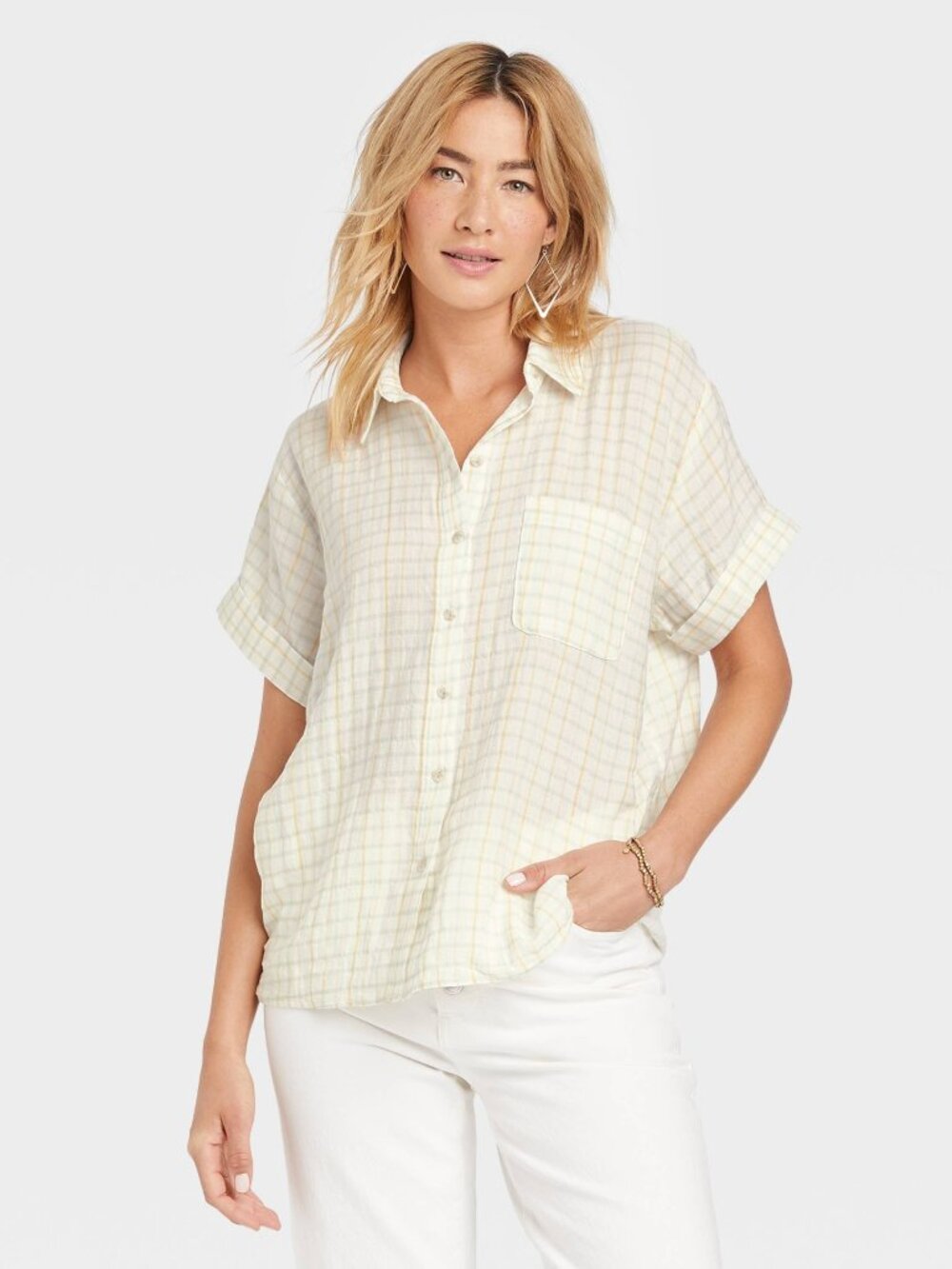 Universal Thread Short Sleeve Button-Down Shirt (XL)